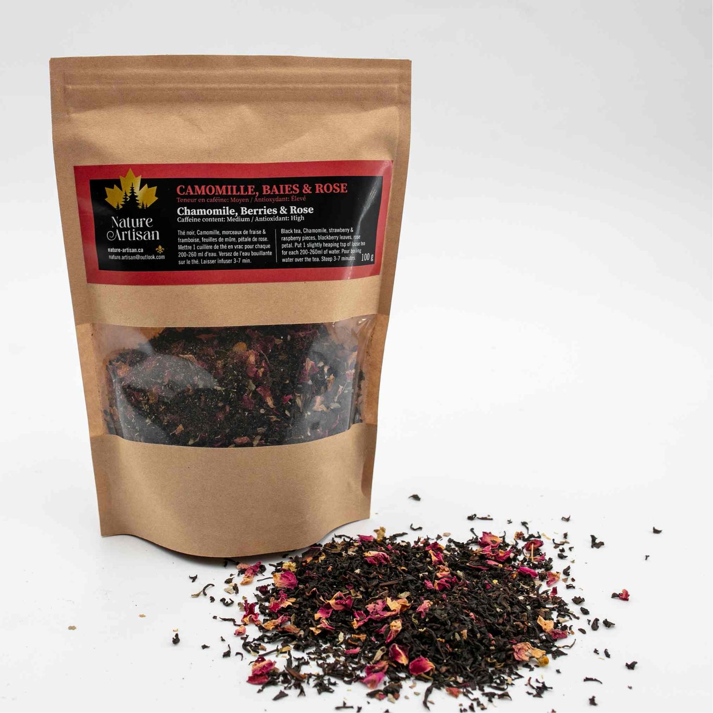 Herbal tea chamomile berries rose Nature Artisan