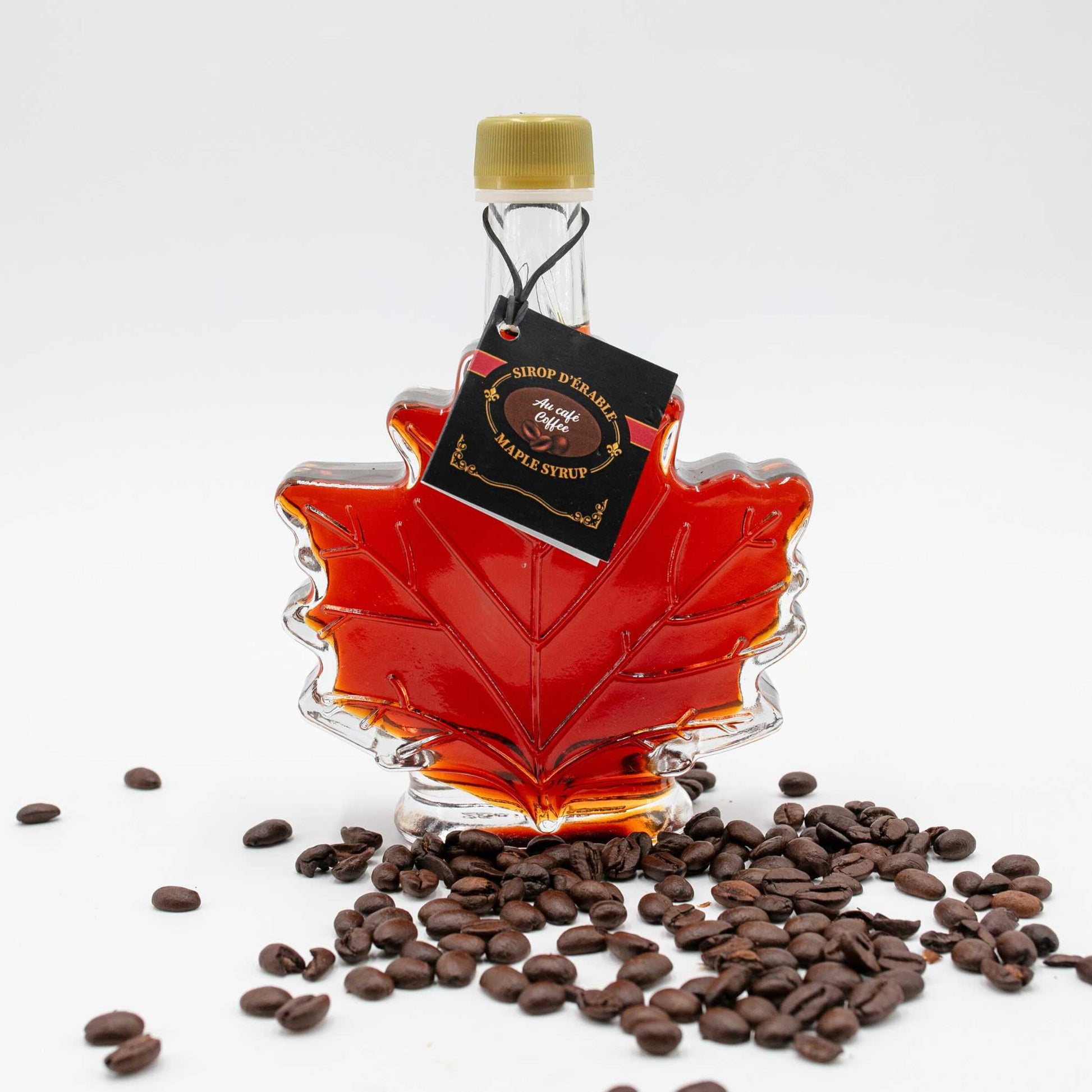 Infused maple syrup coffee Nature Artisan with coffee grains